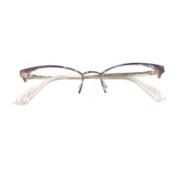 Prada VPR 65Q ROJ-1O1 Brown Gold Half Rim Eyeglasses Frames 51-17 140 Italy - Picture 12 of 12